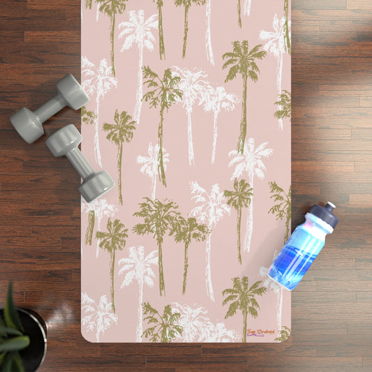 Green Palm Tree Rubber Yoga Mat