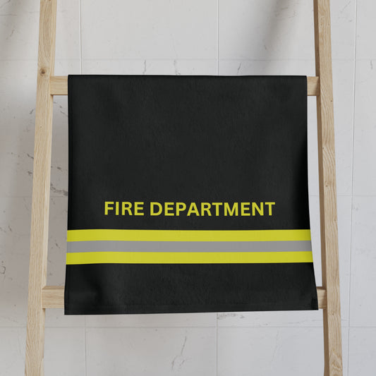 Fire Dept Theme Black Gym Towel 16"x28"