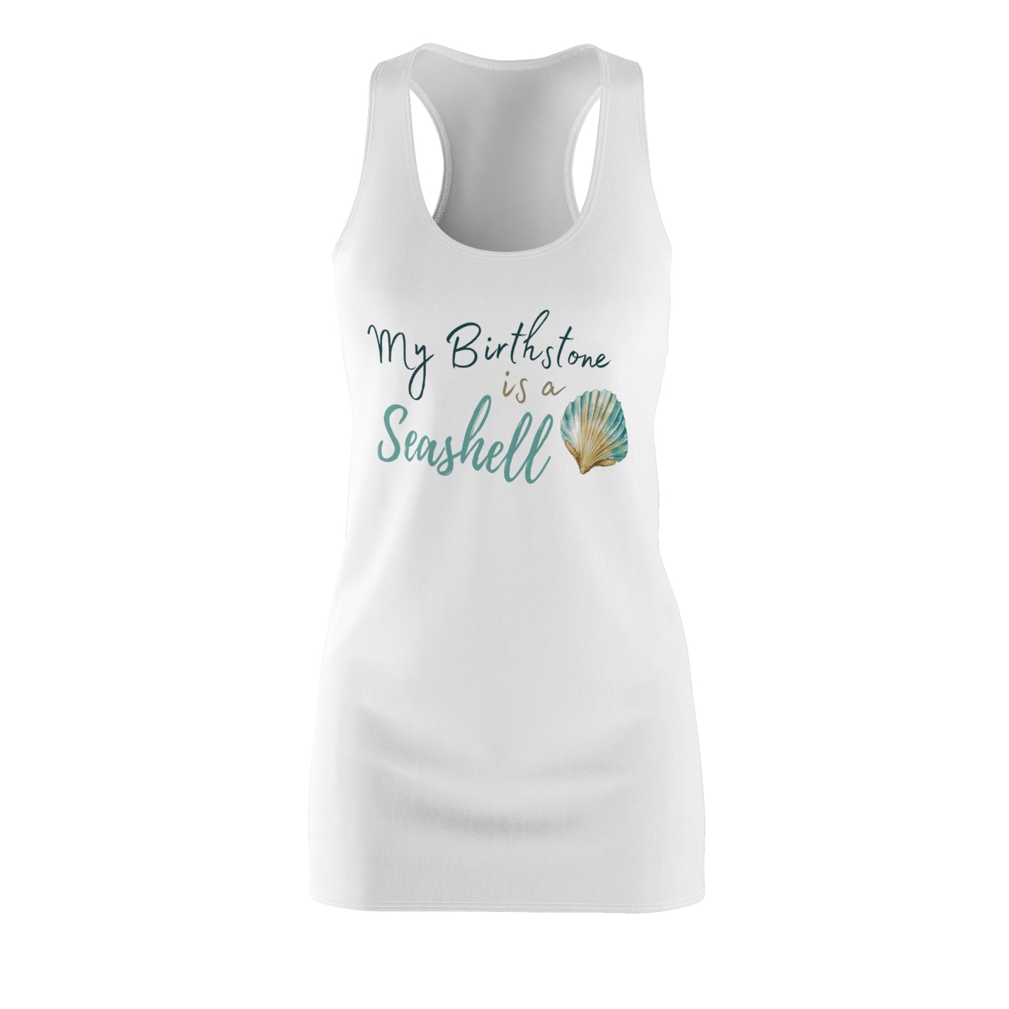 Seashell Birthstone Racerback Dress  WHT