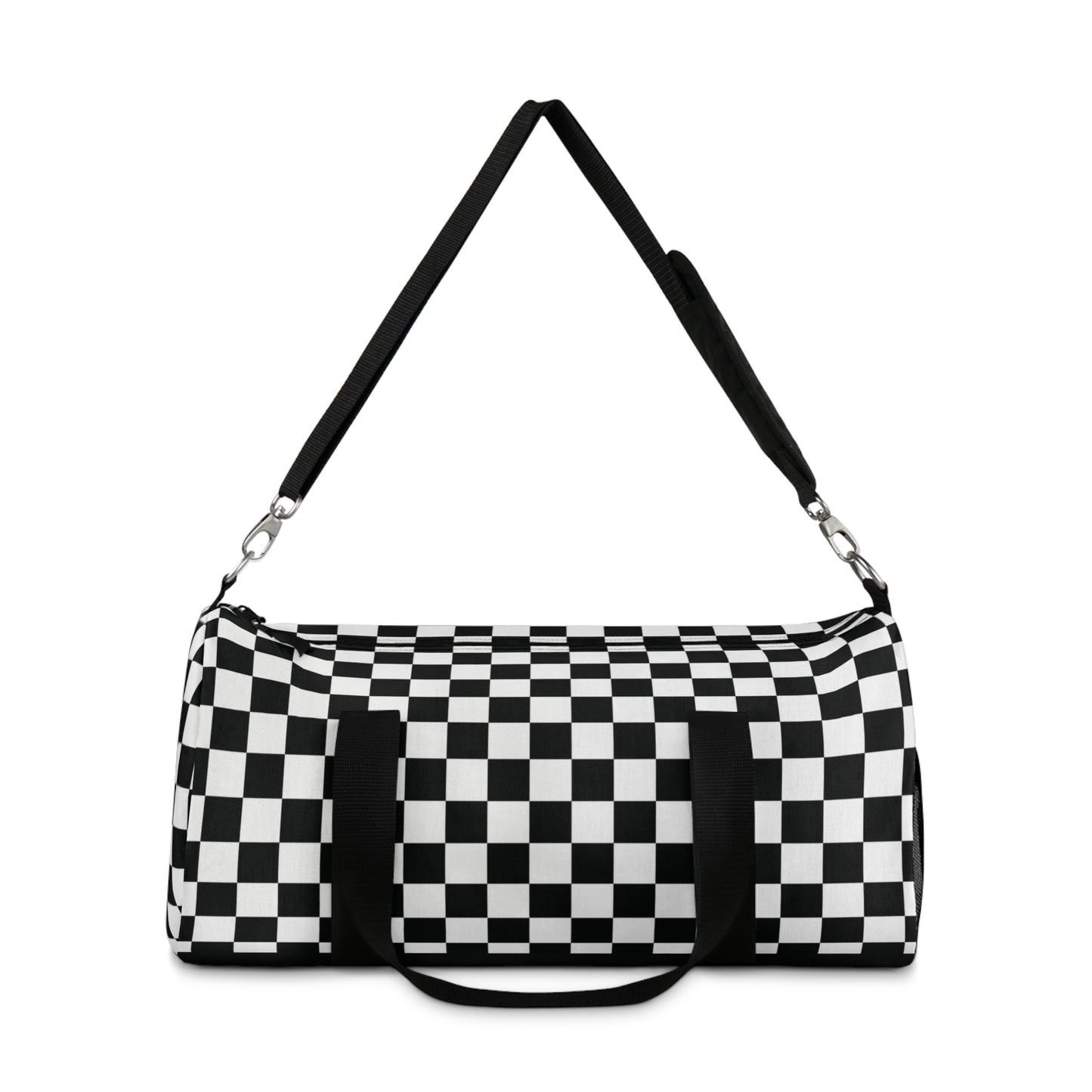 Black checkered Duffel Bag Checkered Gym Bag for Travel and Overnight bags