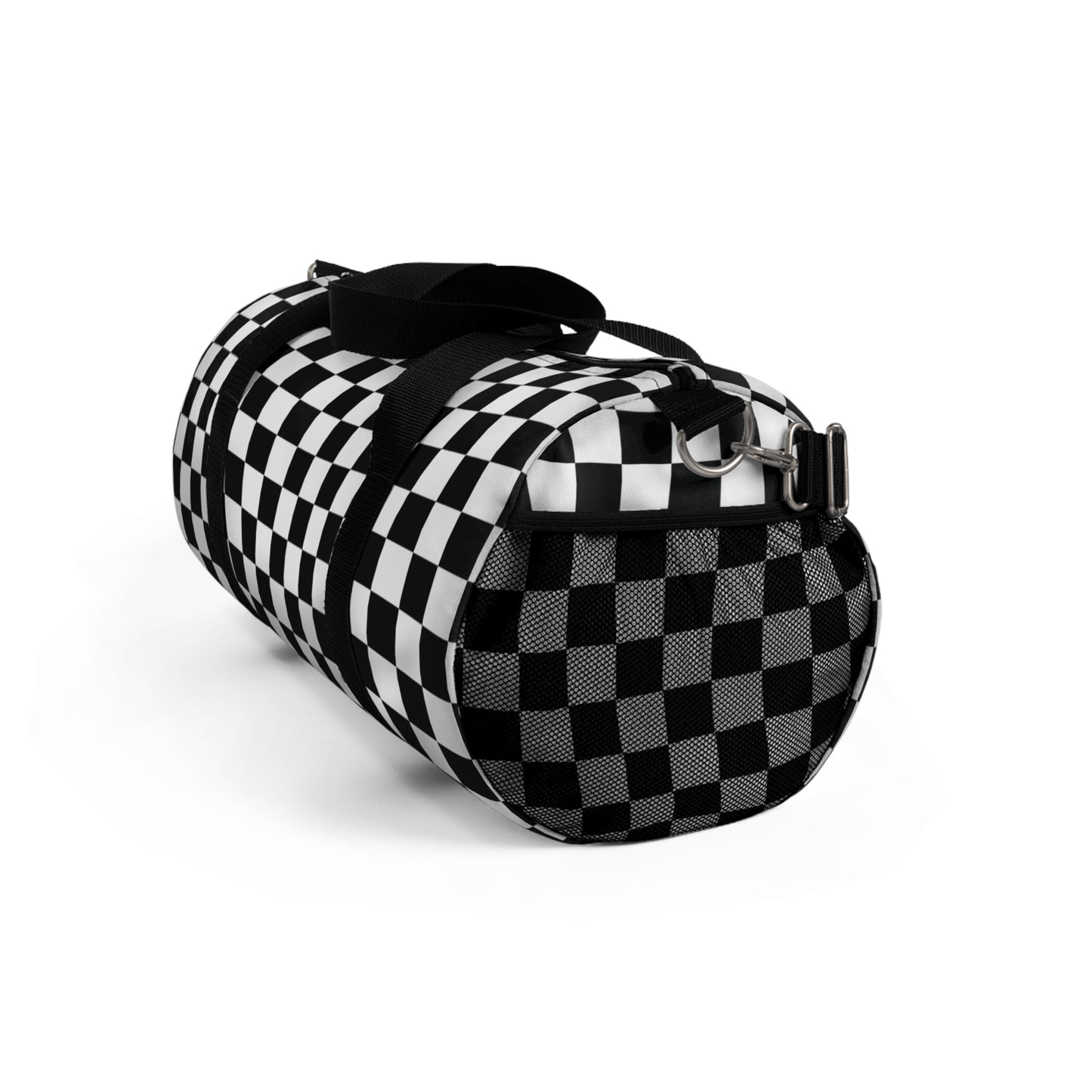 Black checkered Duffel Bag Checkered Gym Bag for Travel and Overnight bags