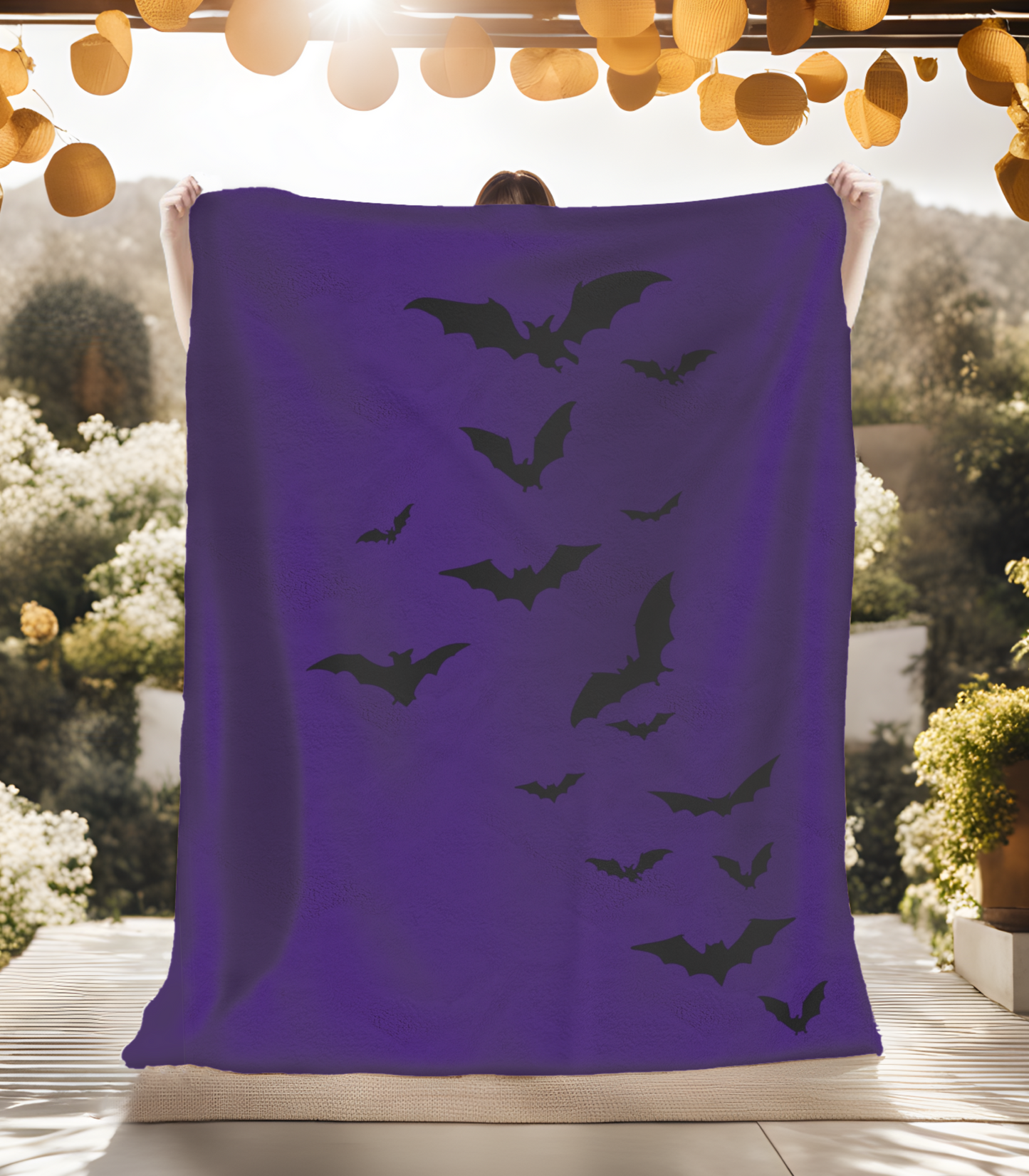 Bat Blanket Purple Velveteen Plush Blanket