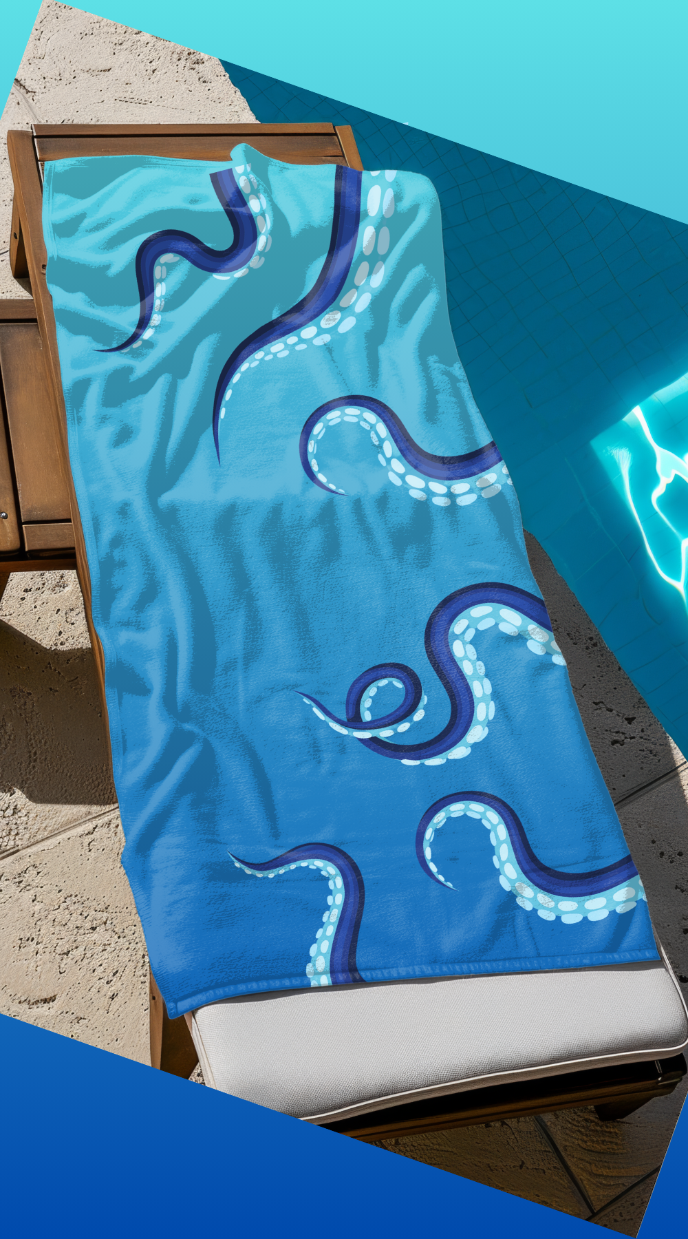 Blue Octopus Beach towel 30"x60"