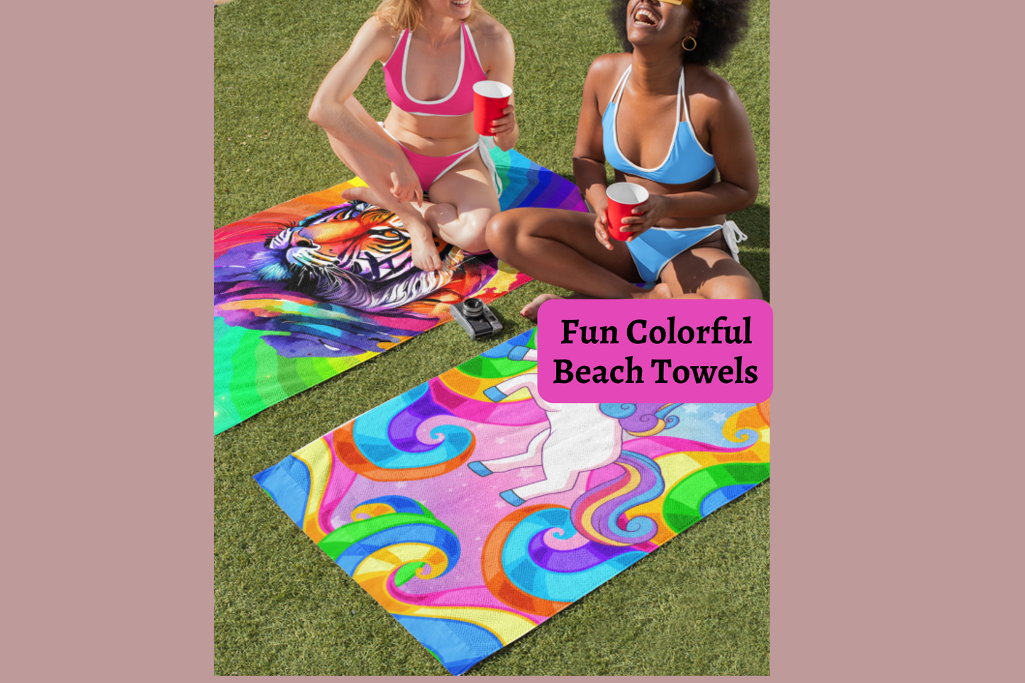 Rainbow Unicorn 30"x60" Colorful Beach Towel