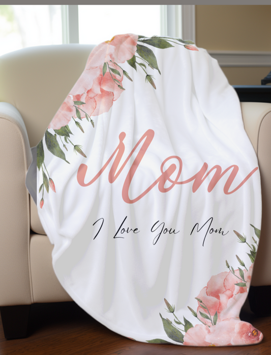 Mom Floral Velveteen Plush Blanket