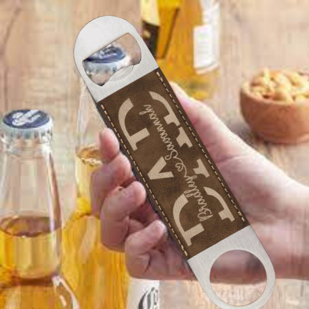 Premium Leather Bottle Opener - Dad Split Name