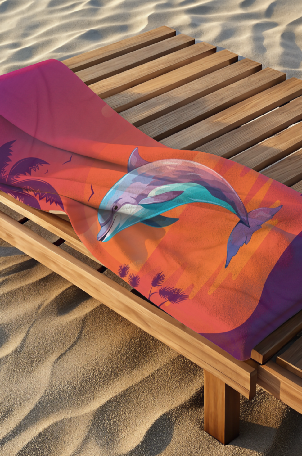 Sunset Dolphin 30"x60" Beach towel