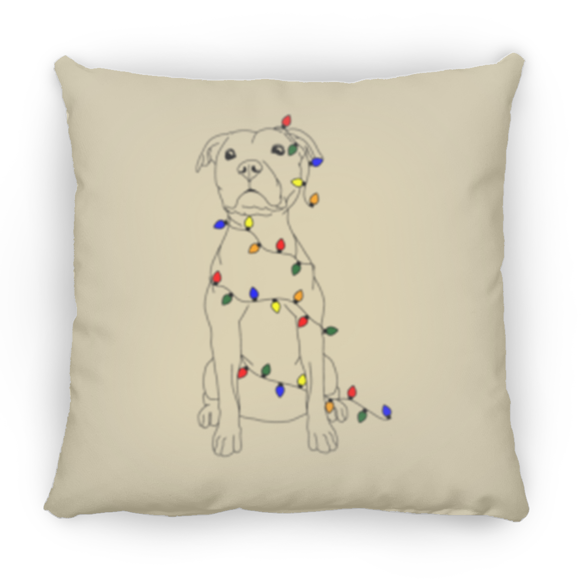 Dog In Lights Medium Square Pillow