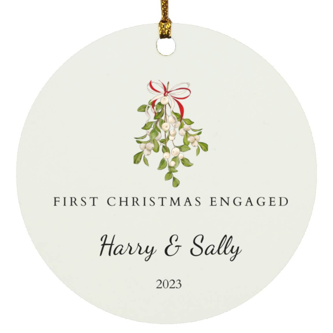 Engaged Christmas Circle Ornament