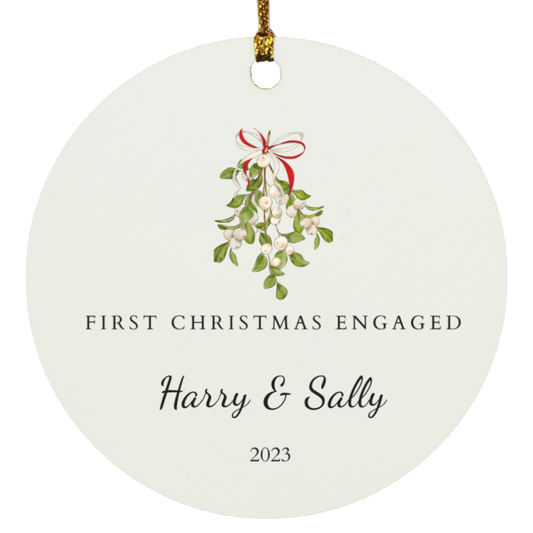 Engaged Christmas Circle Ornament