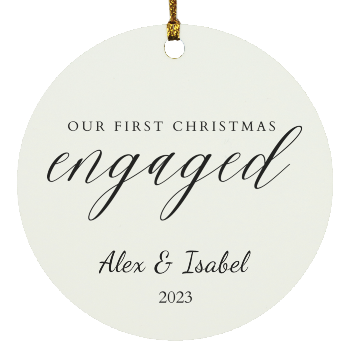 Our First Engaged Circle Ornament