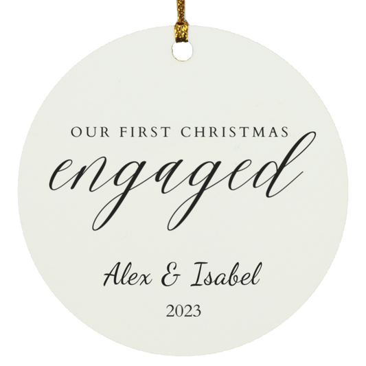 Our First Engaged Circle Ornament