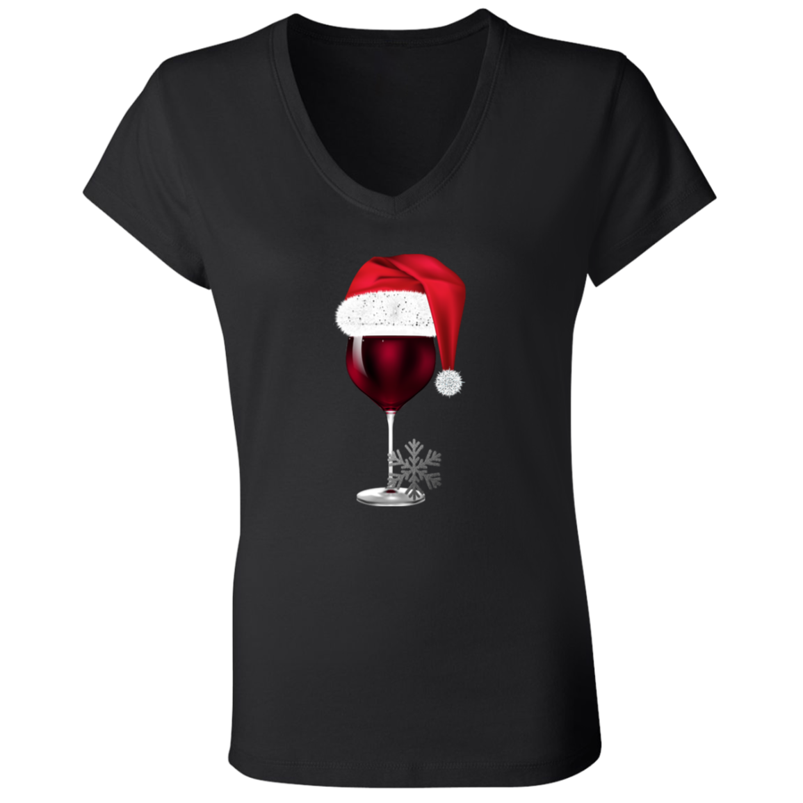 Santa's  Wine Ladies' Jersey V-Neck T-Shirt