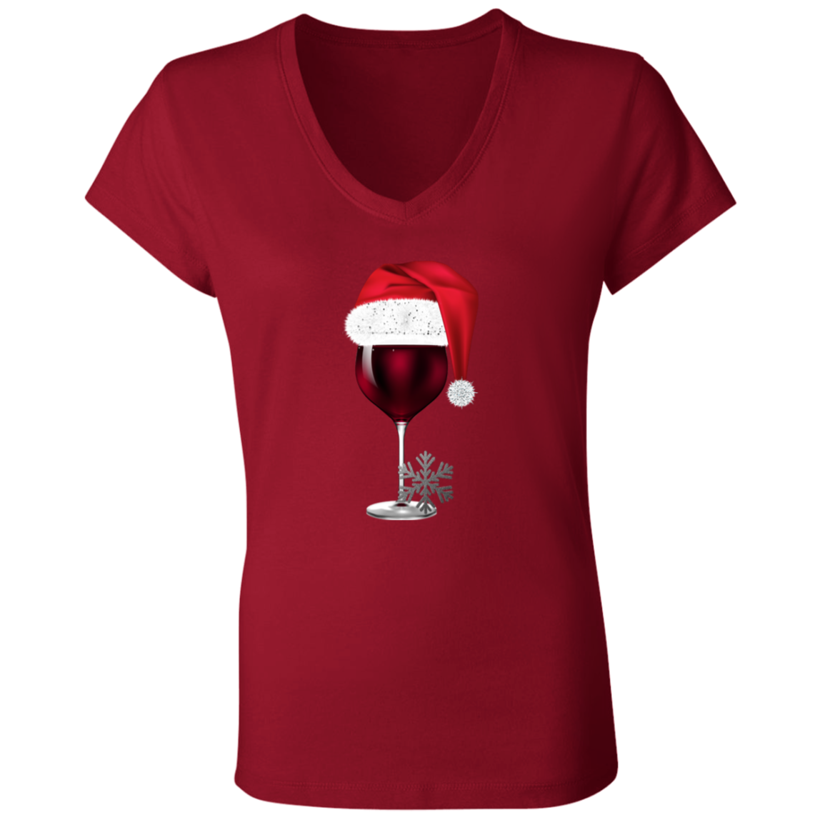 Santa's  Wine Ladies' Jersey V-Neck T-Shirt