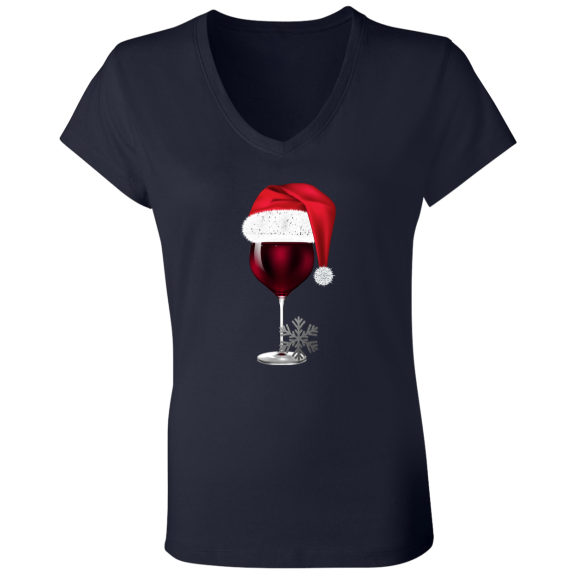 Santa's  Wine Ladies' Jersey V-Neck T-Shirt