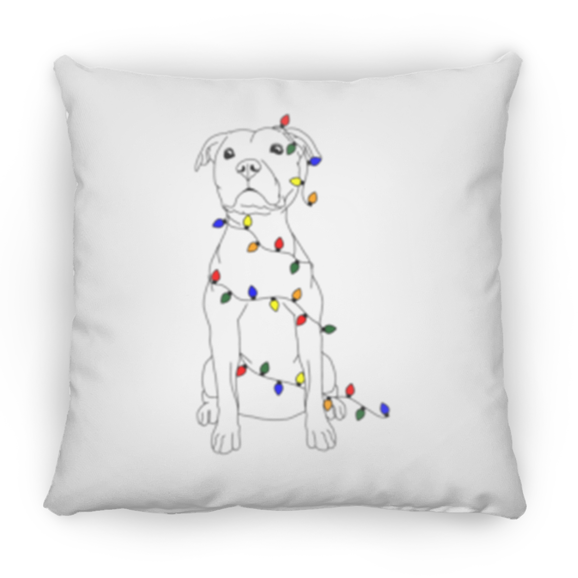 Dog In Lights Medium Square Pillow