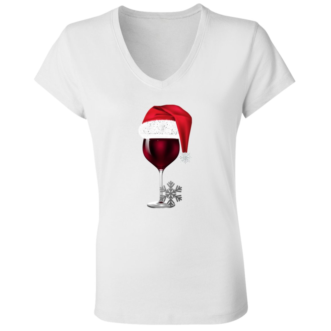 Santa's  Wine Ladies' Jersey V-Neck T-Shirt