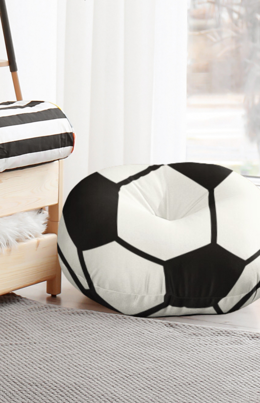 Soccer Tufted Floor Pillow, Round