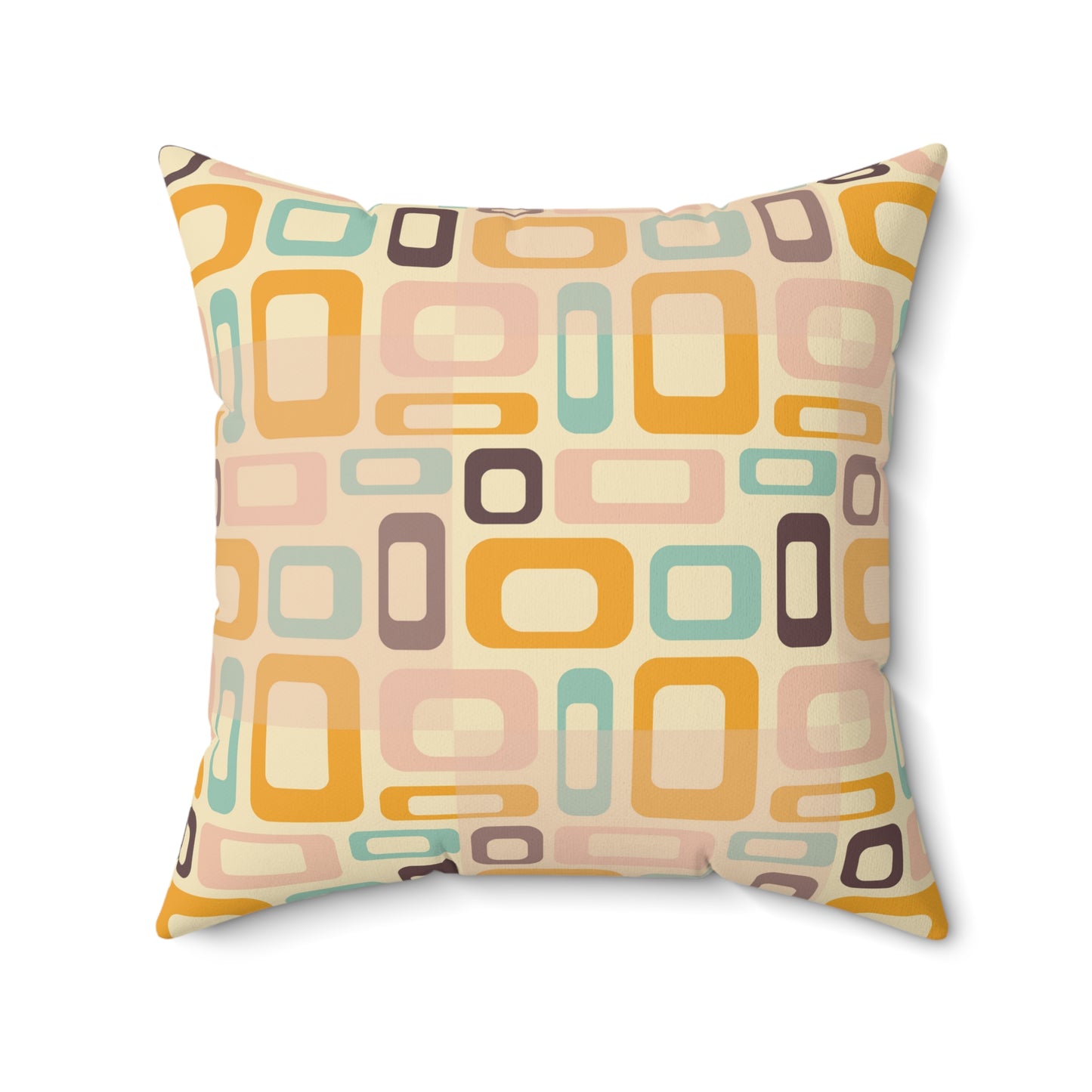 Retro Design Square Pillow, Groovy print throw pillows, Pillow with pillow cover