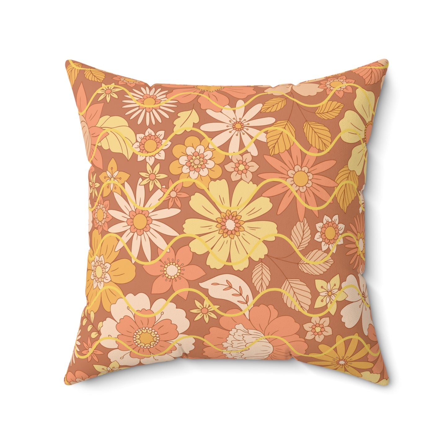 Retro Design Square Pillow, Groovy print throw pillows, Pillow with pillow cover