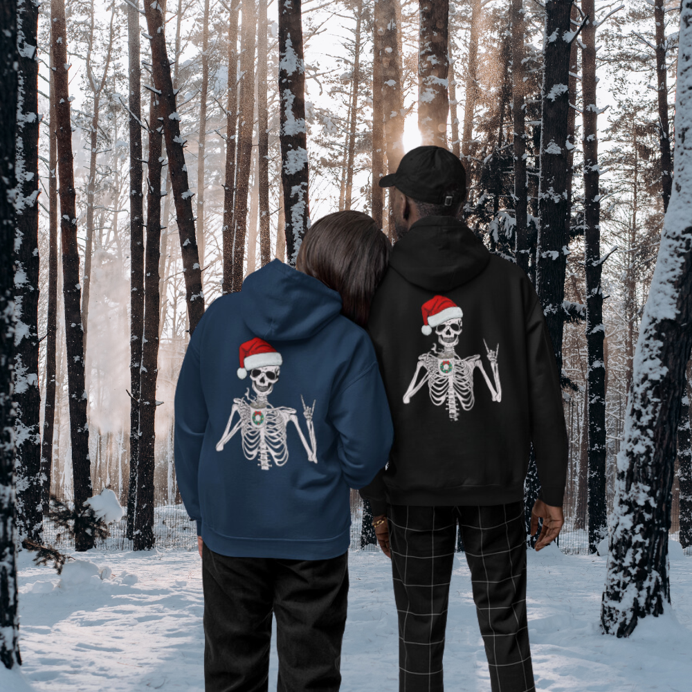 Holiday Skull Sweater Midweight Hooded Sweatshirt