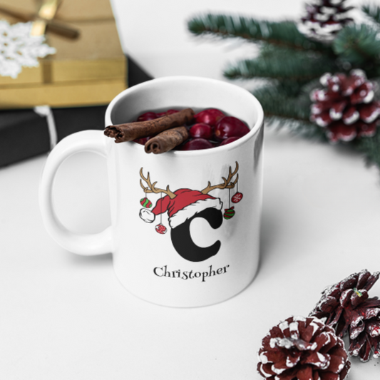 Initial Christmas Mug 11oz White Mug