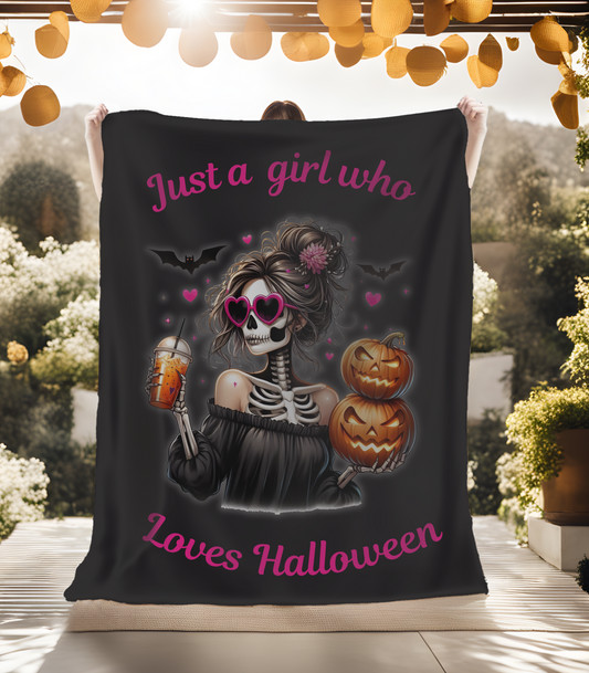 Just a Girl Skeleton Blanket