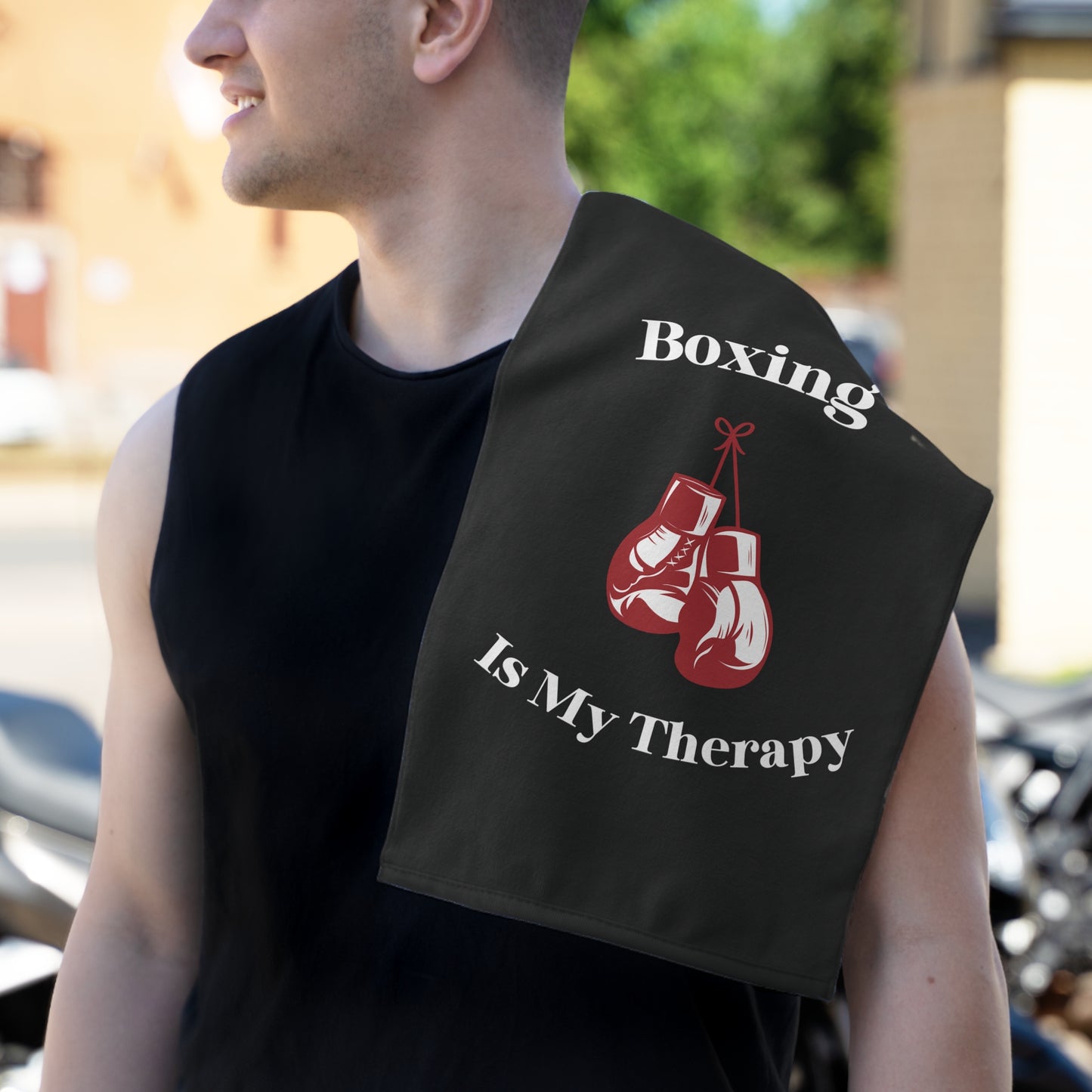 Boxing is my Therapy Gym Towel Rally Towel, 11x18 Boxing Gym Training towel