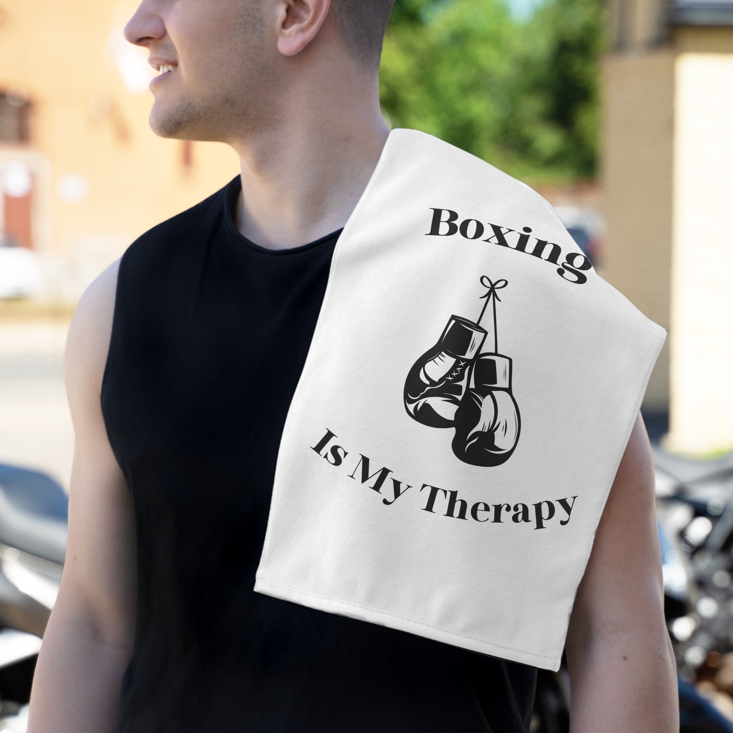 Boxing is my Therapy Gym Towel Rally Towel, 11x18 Boxing Gym Training towel