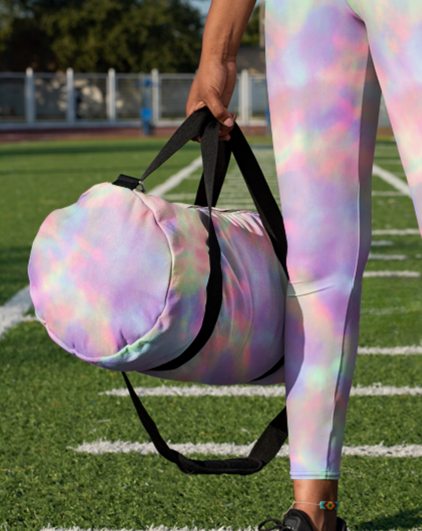 Pink Tie Dye Duffel Bag for gym or travel use for Cheer or Dance comps