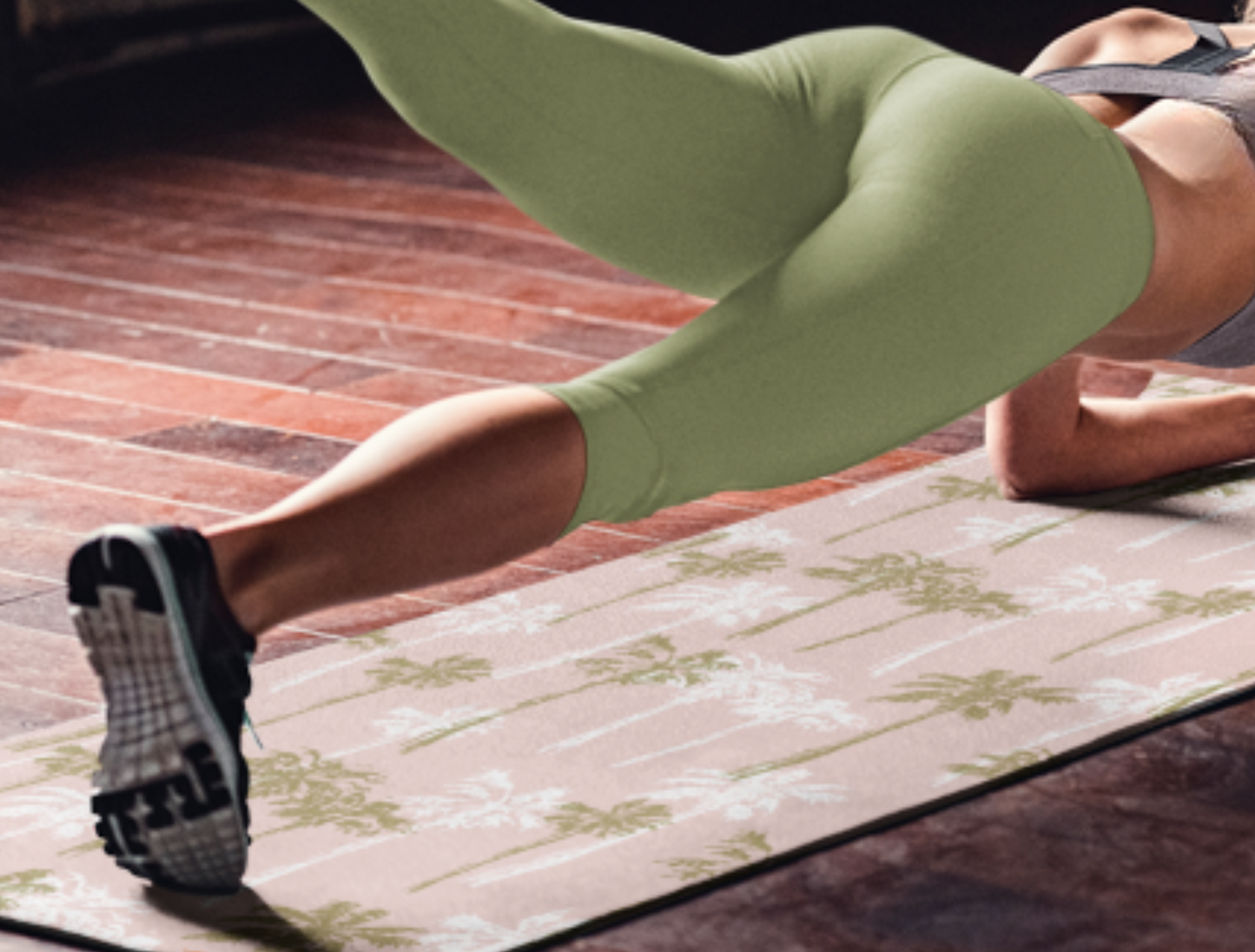 Green Palm Tree Rubber Yoga Mat