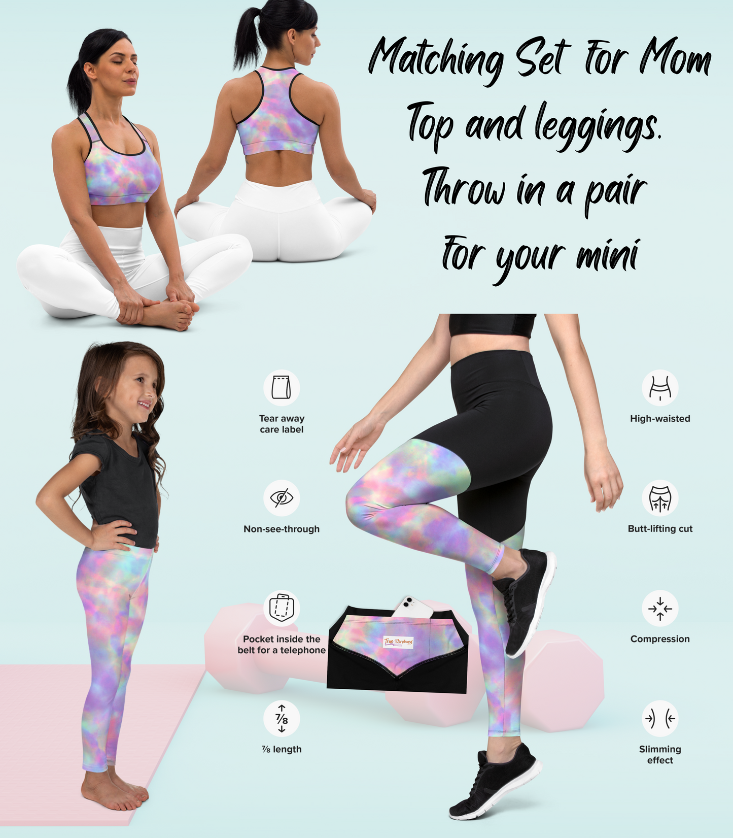 Pink Tie Dye Sports Leggings