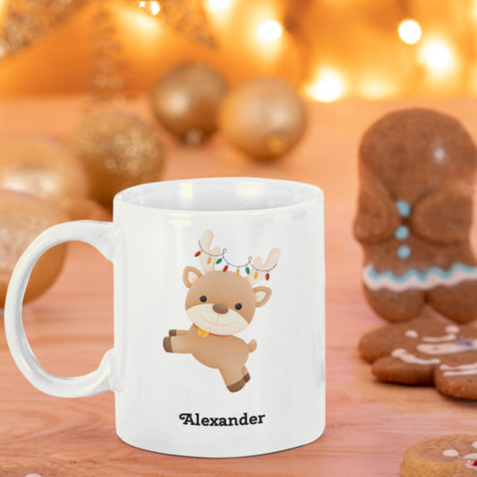 Reindeer 11oz White Mug