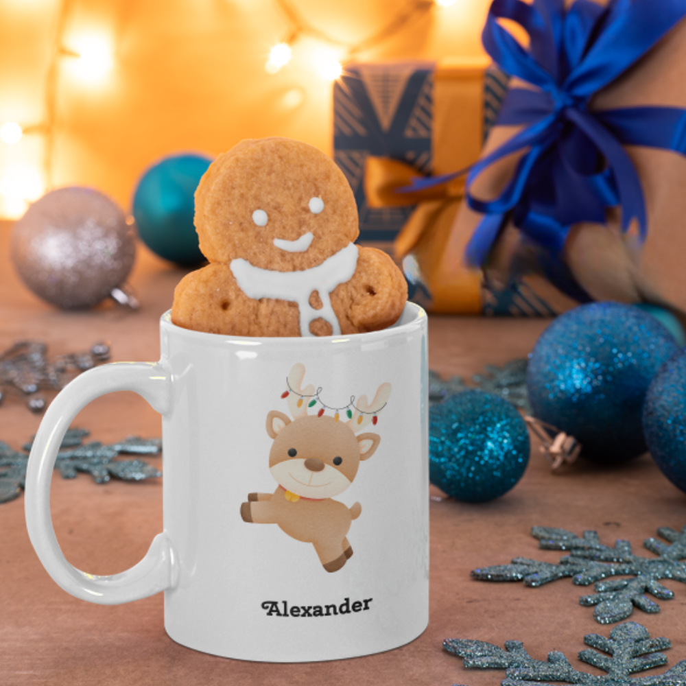 Reindeer 11oz White Mug