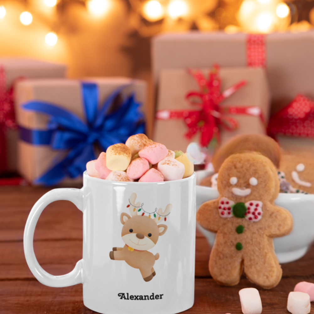 Reindeer 11oz White Mug