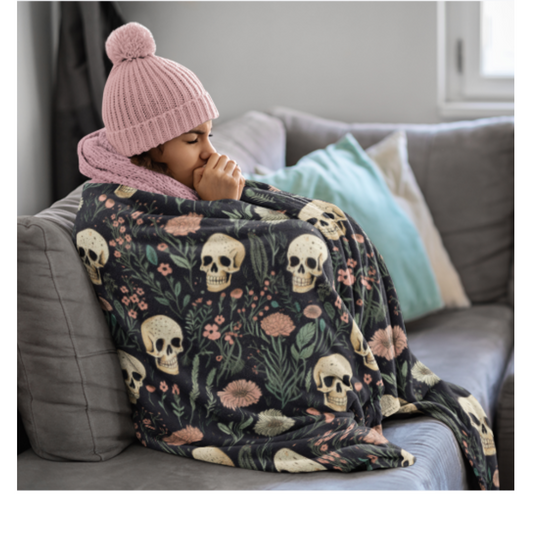 Skull Velveteen Plush Blanket