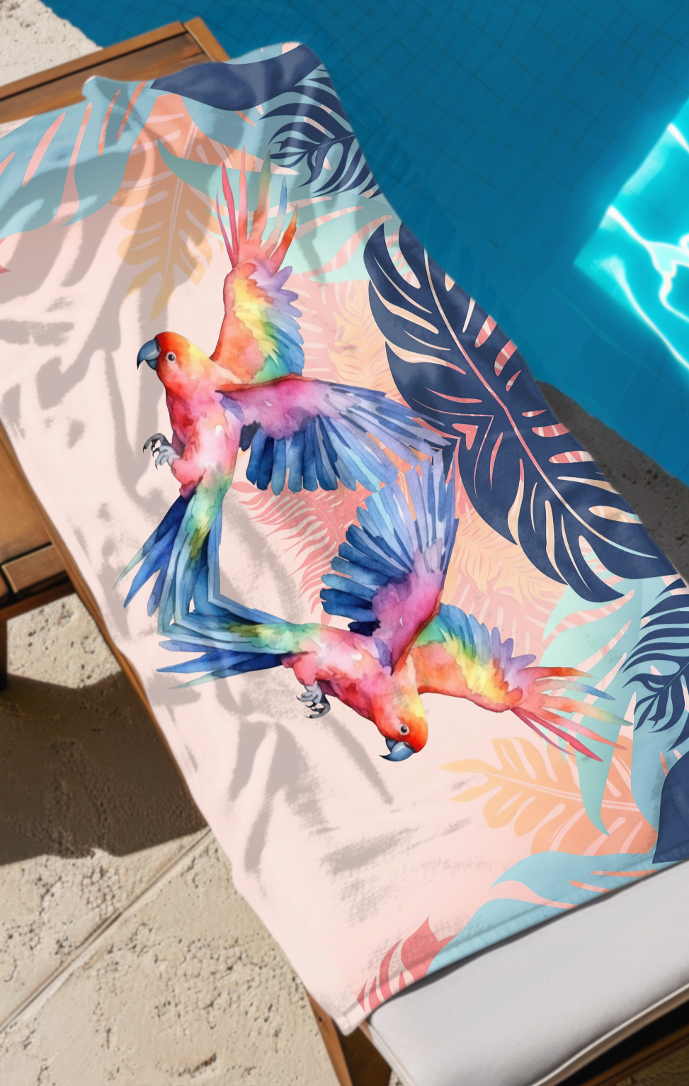 Tropic Birds Colorful 30"x60" Beach towel