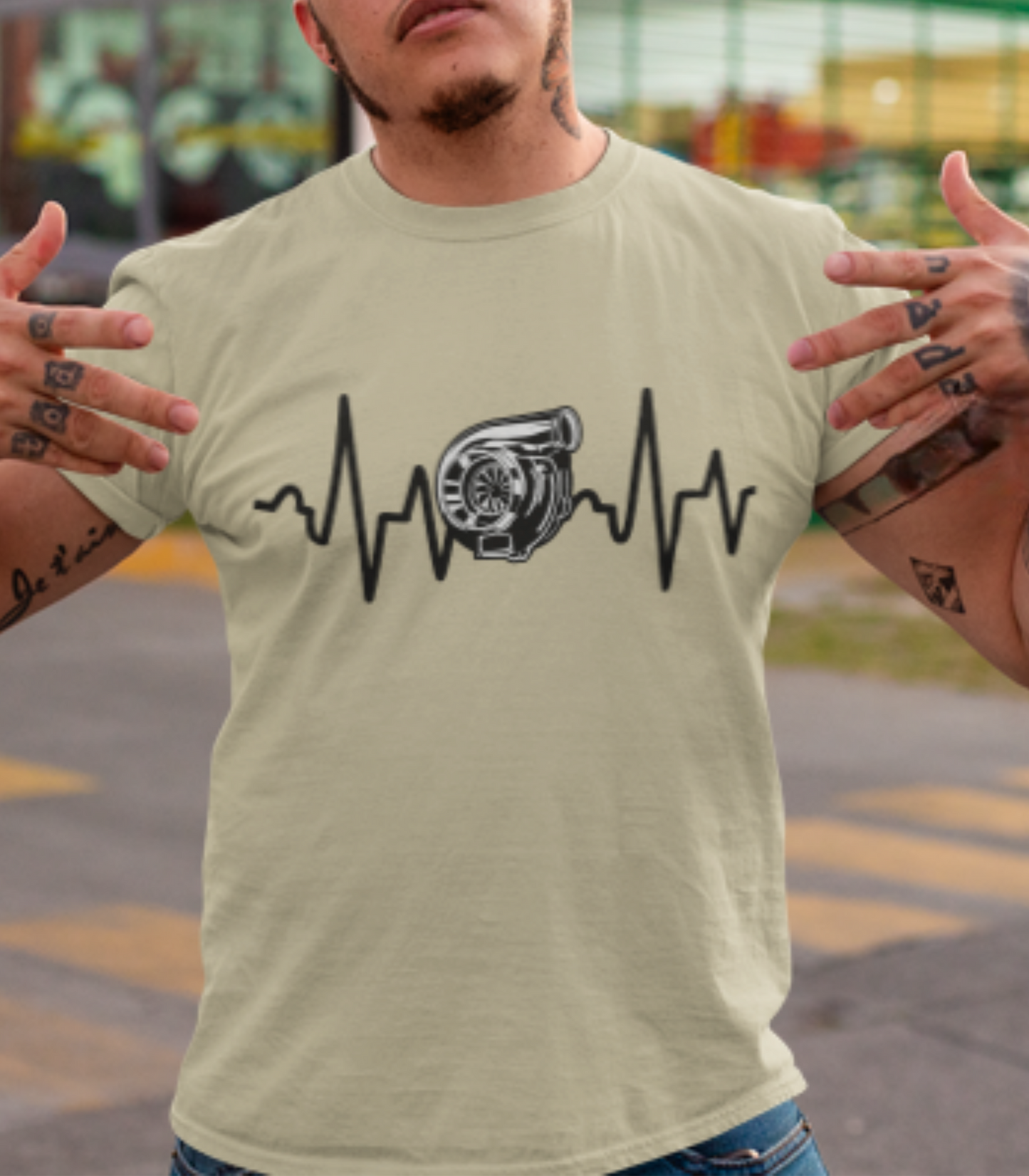 Turbo Heart Beat Unisex Shirt Wht