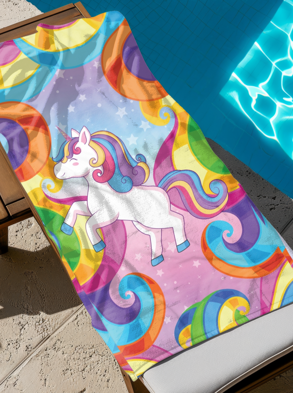 Rainbow Unicorn 30"x60" Colorful Beach Towel