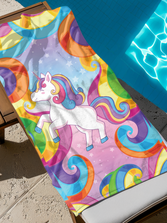 Rainbow Unicorn 30"x60" Colorful Beach Towel