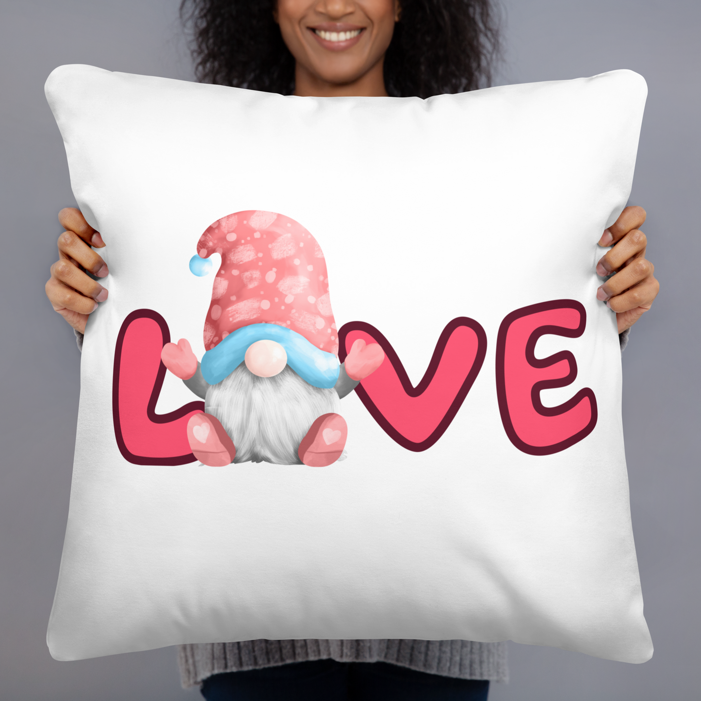 Love your Gnome Pillow, Square Throw pillows, Valentine pillow