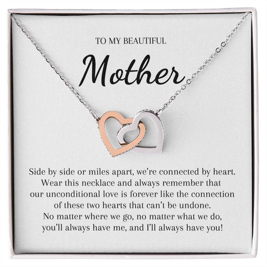 To my Beautiful Mother Interlocking Hearts Necklace