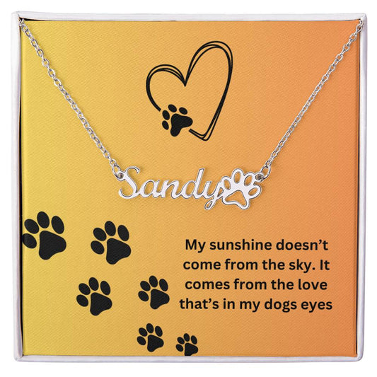 Sunshine Paw Name Necklace