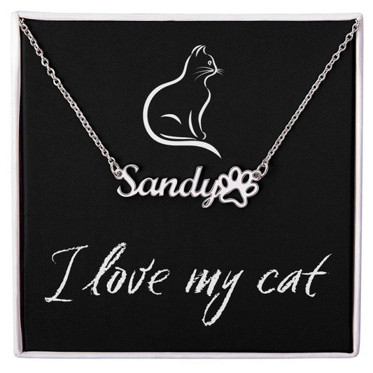 I Love My Cat Name Necklace