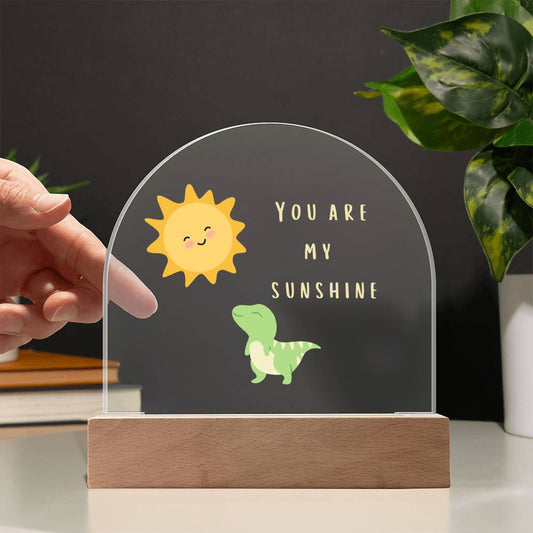 Dino Sunshine Domed Acrylic Plaque