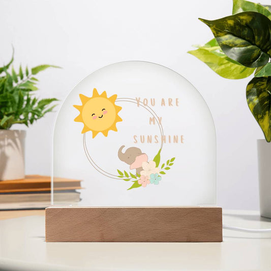 Elephant Sunshine Acrylic Dome Plaque