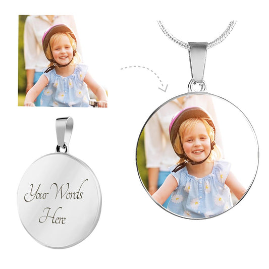 Circle Pendent Photo Necklace, personalized photo Necklace