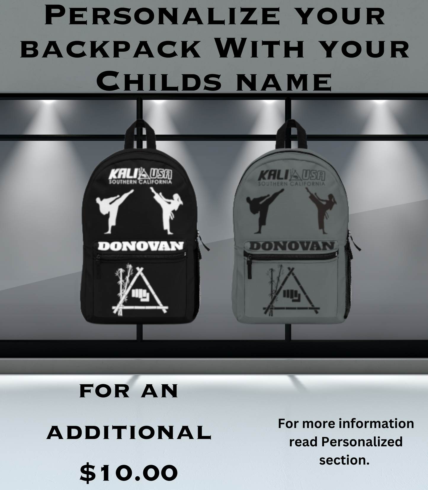 Kali USA Backpack  with optional personalization