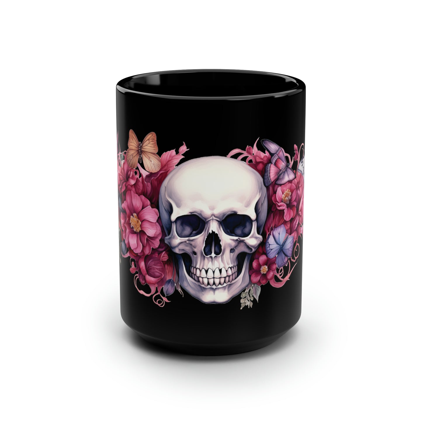 Skull and Roses Collection 10 Ceramic Mugs 15oz mugs, large coffee mugs, soup mug, gothic mugs