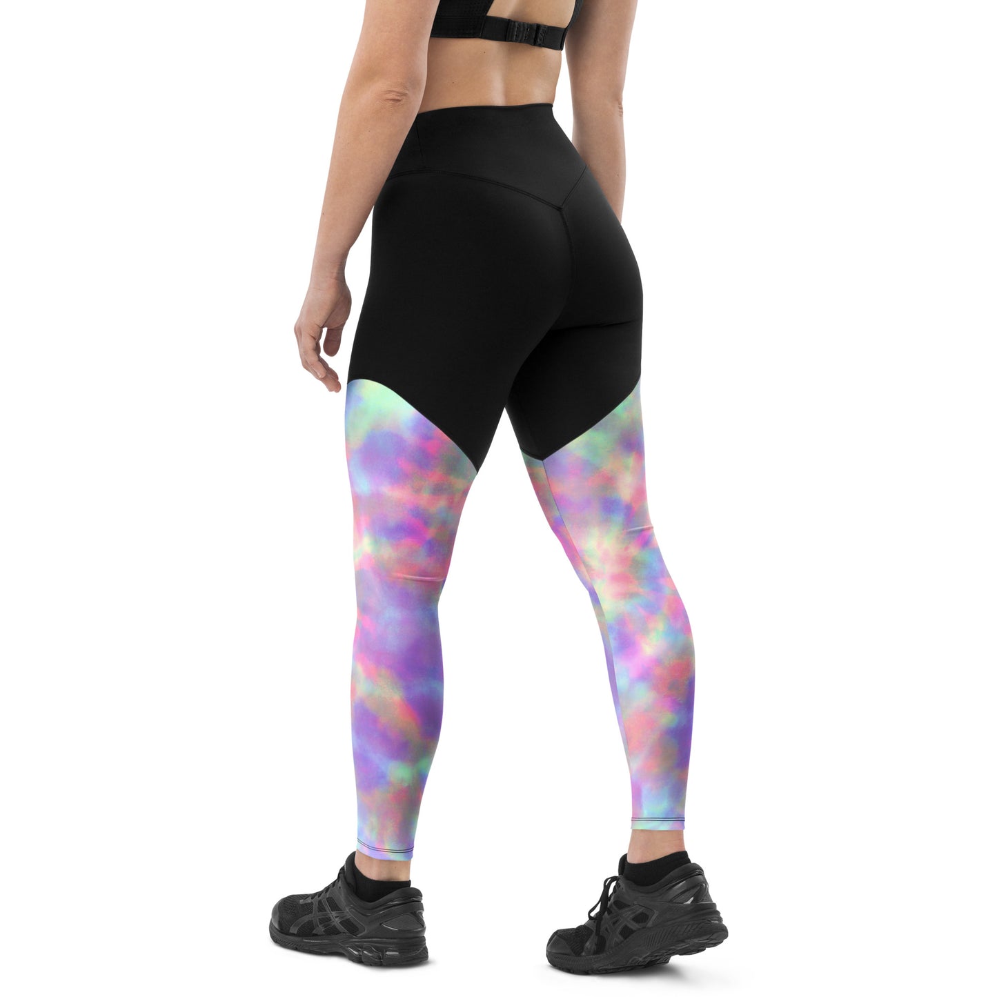 Pink Tie Dye Sports Leggings